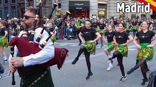 Madrid [4K] St. Patrick's day parade 🍀 Desfile día San Patricio 2026 🍀 SPAIN