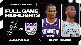 San Antonio Spurs vs Sacramento Kings Full Game Highlights | Nov 16 | 2026 NBA Season