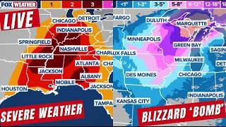 LIVE Coverage Tracking Major Bomb Cyclone Blizzard, Severe Weather Outbreak Level 4/5 | FOX Weather