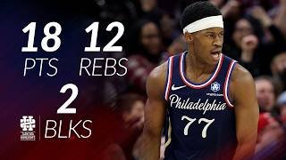 VJ Edgecombe 18 pts 12 rebs 2 blks vs Blazers 25/26 season