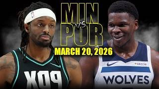 Minnesota Timberwolves vs Portland Trail Blazers Full Game Highlights – March 20, 2026 | NBA Season