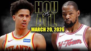 Houston Rockets vs Atlanta Hawks Full Game Highlights – March 20, 2026 | NBA Season