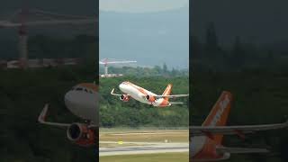 easyJet Airbus A320-200 taking off at Geneva Airport (GVA)