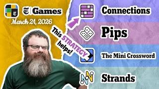 NYT Connections, Pips, Mini Crossword, and Strands | March 21, 2026