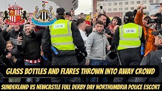 Sunderland VS Newcastle FULL POLICE ESCORT EXCLUSIVE FOOTAGE AS TYNE AND WEAR DERBY KICKED OFF !!!!