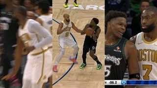Jaylen Brown calls Anthony Edwards too small then Ant hits dagger and talks to him 😂