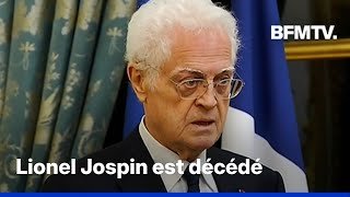 L'ancien Premier ministre socialiste Lionel Jospin est décédé dimanche à l'âge de 88 ans