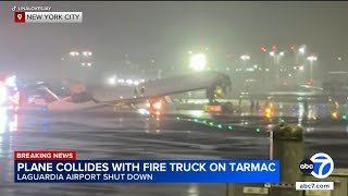 Air Canada flight collides with vehicle at New York's LaGuardia Airport