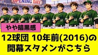10年前(2016年)のプロ野球12球団開幕スタメン、今と違いすぎる