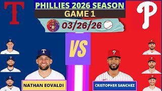 Philadelphia Phillies vs. Texas Rangers  LIVE 3D MODE | Radio-Style Play-by-Play #phillies #rangers