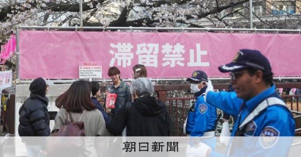 桜の名所・目黒川に目隠し横断幕　事故防止に区設置、「残念」の声も：朝日新聞