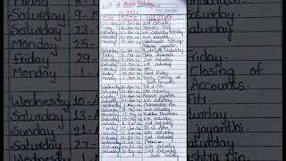 BANK HOLIDAYS IN 2024 #bankholidays #holidays #2024 #banking #viral #trend #india #gk #vibes #bank