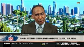 FIRST TAKE | Stephen A. reacts to Florida attorney general "demands" NFL suspend Rooney Rule