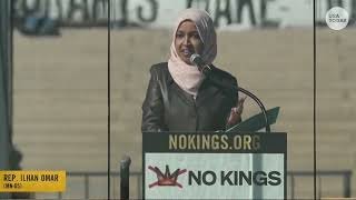 Ilhan Omar speech at No Kings protest slams Iran war, says Donald Trump 'brazenly breaking the law'