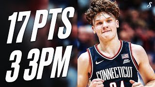 Braylon Mullins Scores 17 PTS In #5 UCONN's Win at #21 Kansas | Full Highlights