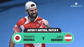 Yoshihito Nishioka v Jurij Rodionov | Japan v Austria | 2026 Davis Cup Qualifiers Match Highlights