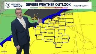 Cleveland area weather forecast: Clouds return tonight, watching strong storm chances Wednesday