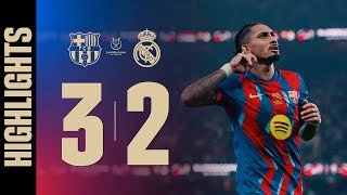 HIGHLIGHTS | FC BARCELONA 3 vs 2 REAL MADRID | SPANISH SUPER CUP FINAL | EL CLASICO 🔵🔴