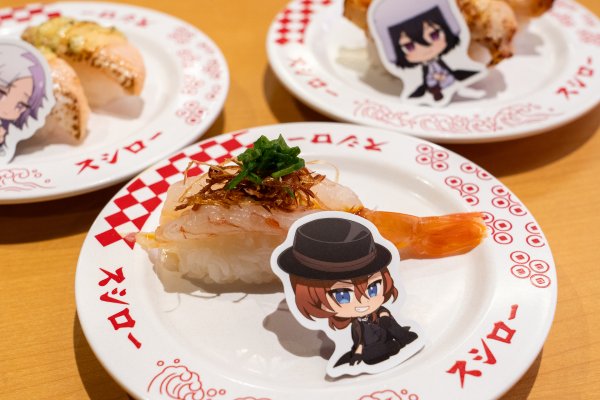 スシロー「文豪ストレイドッグス」との初コラボがスタート！　限定ピックやクリアカード、アクスタ付きメニューが登場