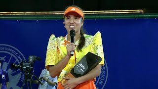 Osorio shares her winning speech while wearing Filipiniana | 2026 Philippine Women’s Open Finals