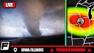 🔴 LIVE Storm Chasers - ENHANCED TORNADO THREAT - Iowa & Illinois