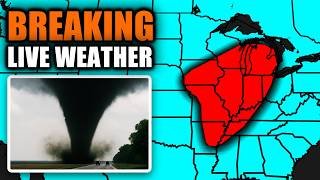 🔴 LIVE - TORNADO COVERAGE - Storm Chasers On The Ground...