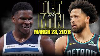 Minnesota Timberwolves vs Detroit Pistons Full Game Highlights – March 28, 2026 | NBA Season