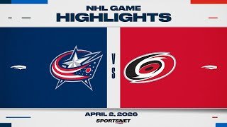 NHL Highlights | Blue Jackets vs. Hurricanes - April 2, 2026