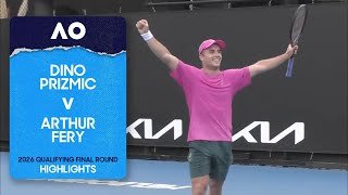 Dino Prizmic v Arthur Fery Highlights | Australian Open 2026 Qualifying Final Round