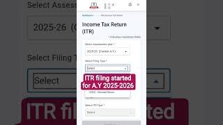 ITR filing started for A.Y 2025-2026 #itr #incometaxreturn #itrfiling #taxreturn