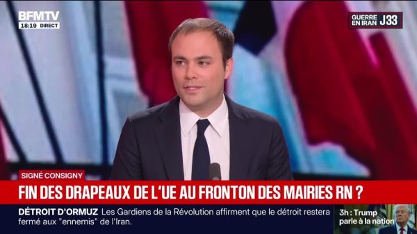 SIGNÉ CONSIGNY - Fin des drapeaux de l'UE au fronton des mairies RN - 25/03