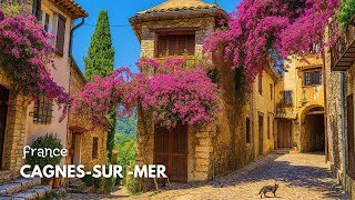 Cagnes-sur-Mer, France 😍 🇫🇷 Beautiful Village in the French Riviera  🌸  Walking Tour 4K HDR