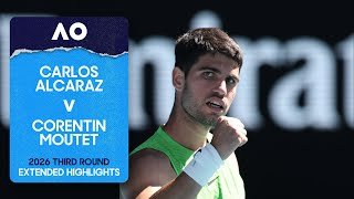 Carlos Alcaraz v Corentin Moutet Extended Highlights | Australian Open 2026 Third Round