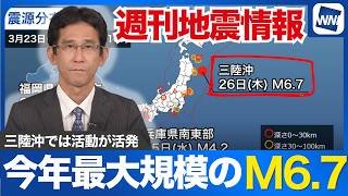 【週刊地震情報】今年最大規模のM6.7 三陸沖では昨年11月から活動が活発