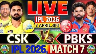 🔴 CSK vs PBKS, Live Match Today, IPL 2026, Chennai vs Punjab, Live Cricket Score & Commentary