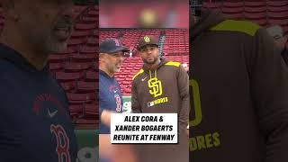 Alex Cora & Xander Bogaerts Reunite At Fenway Park | #shorts #mlb #redsox #padres #baseball