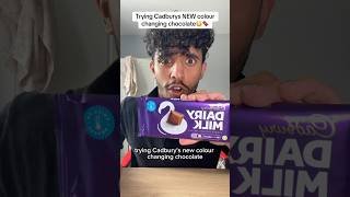 Trying Cadburys dairy milk NEW colour changing chocolate😳🍫 #cadbury #dairymilk #fyp #foryou