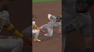 Mickey Moniak Puts on an Acrobatic Move to Avoid the Tag and Steal 2nd