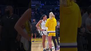 Aaliyah Nye & Sarah Ashlee Barker talk after the game