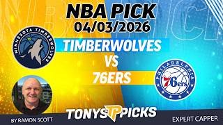 Timberwolves vs. 76ers NBA Betting Odds & Picks, 4/3/26 | Night Moves Show
