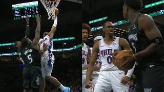 Tyrese Maxey FILTHY poster dunk on Anthony Edwards then stares him down 😳