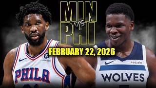 Minnesota Timberwolves vs Philadelphia 76ers Full Game Highlights – February 22, 2026 | NBA Season