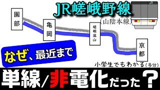 【JR嵯峨野線】なぜ長年単線・非電化だった？ 小学生でもわかるように解説（山陰本線）