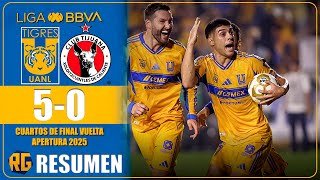 REMONTADA HISTÓRICA🔥| TIGRES VS XOLOS 5-0 | RESUMEN 1T | LIGA MX 4TOS 2025