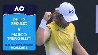 Philip Sekulic v Marco Trungelliti Highlights | Australian Open 2026 Qualifying First Round