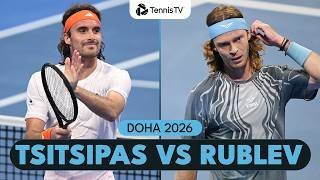 Stefanos Tsitsipas vs Andrey Rublev First Meeting Since 2022! | Doha 2026 Match Highlights