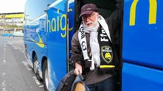 Des supporters rochelais arrivent à Newcastle