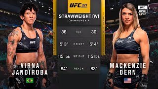 🔴 UFC 321: Virna Jandiroba vs Mackenzie Dern | Full Fight & Highlights | Strawweight Title Bout
