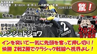 【競馬】 驚き！つよい！無傷の2連勝！キタサンブラック産駒の芦毛の娘！ 君子蘭賞 (2026.03.28・阪神9R) 2026 / アンジュドジョワ
