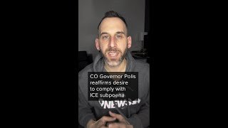 Colorado governor repeats desire to comply with ICE subpoena